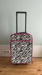 Kids trolley 45-35-15 cm met zebraprint en roze, Overige materialen, 35 tot 45 cm, Minder dan 50 cm, Uitschuifbare handgreep