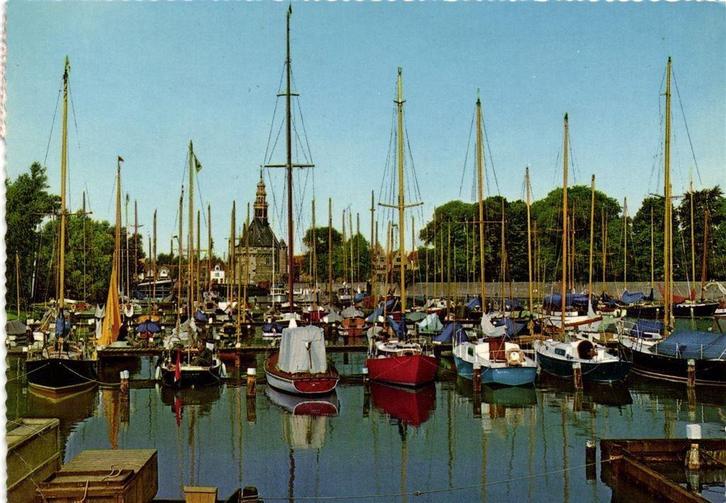 Hoorn, Vluchthaven - boten - gelopen, Verzamelen, Ansichtkaarten | Nederland, Ongelopen, Noord-Holland, Voor 1920, Ophalen of Verzenden