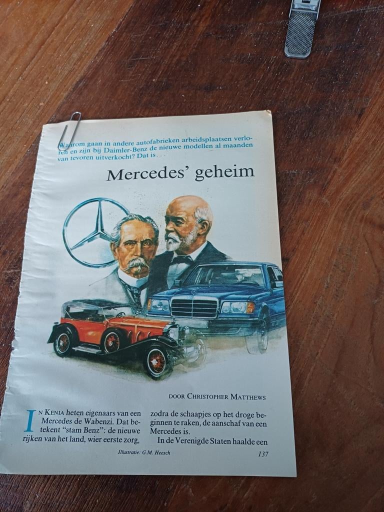Artikel over Mercedes Benz 1982, Ophalen of Verzenden, Zo goed als nieuw, Auto's