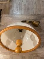 Vintage Plafondlamp met Houten Rand, Huis en Inrichting, Ophalen of Verzenden, Gebruikt, Hout