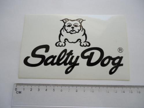 sticker oud SALTY DOG mode merk kleding buldog logo retro, Verzamelen, Stickers, Zo goed als nieuw, Bedrijf of Vereniging, Verzenden