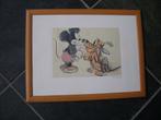 Prent Walt Disney - Mickey Mouse en Pluto, Verzamelen, Disney, Ophalen of Verzenden, Mickey Mouse, Zo goed als nieuw