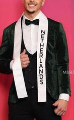 Groene Velvet Smoking - 3-delig, Kleding | Heren, Ophalen of Verzenden, Zo goed als nieuw, Maat 48/50 (M), Groen