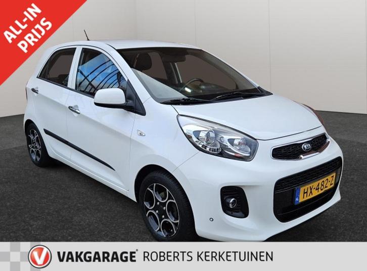 Kia Picanto 1.2 CVVT DynamicLine Clima Half leder Velgen 5 z, Auto's, Kia, Bedrijf, Picanto, ABS, Airbags, Airconditioning, Alarm