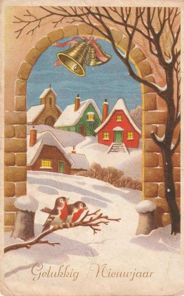 KERST BOERDERIJ SNEEUW UIT 1964 KREUKJES IN DE KAART KH700 beschikbaar voor biedingen