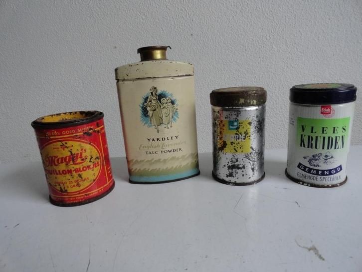 Blikjes, busjes, antiek kruiden en talkpoeder Yardley, Edah, Verzamelen, Blikken, Gebruikt, Overige, Overige merken, Ophalen of Verzenden
