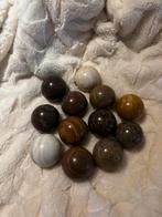 Marmeren ballen, 12 stuks, Overige materialen, 4 tot 7 cm, Bruin, Nieuw