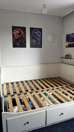 Ikea bed uitschuifbaar, Huis en Inrichting, Slaapkamer | Bedden, Ophalen, Wit, Tweepersoons, Zo goed als nieuw