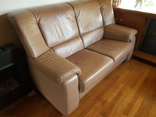 Bank leer leren bankstel lederen hoge rugleuning en hoge zit, Huis en Inrichting, Banken | Sofa's en Chaises Longues, Zo goed als nieuw