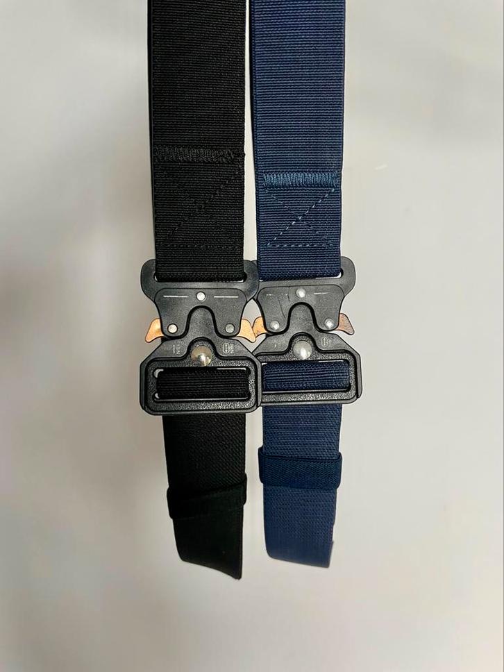 Streetwear Riem met Rollercoaster Buckle | Zwart & Navy Blue, Kleding | Heren, Riemen en Ceinturen, Zo goed als nieuw, Riem of Ceintuur