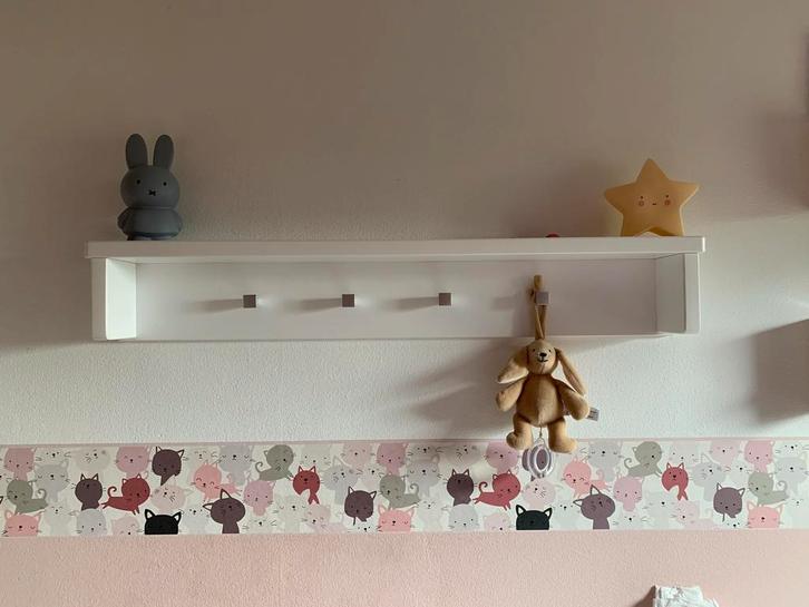 Wandplank voor commode babykamer Bopita wit “Merel”, Kinderen en Baby's, Kinderkamer | Commodes en Kasten, Zo goed als nieuw, 90 tot 105 cm