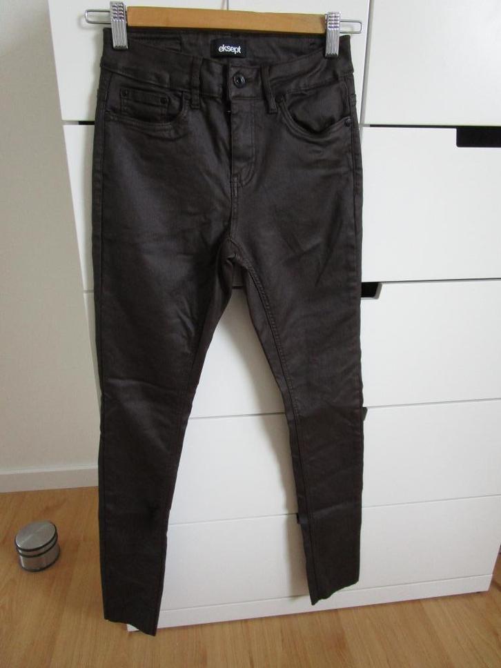 Eksept maat S - bruine broek met coat-laag, Kleding | Dames, Broeken en Pantalons, Zo goed als nieuw, Maat 36 (S), Bruin, Lang