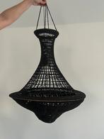 Zwarte macramé draad kroonluchter hanglamp plafondlamp, Huis en Inrichting, Lampen | Hanglampen, Ophalen of Verzenden, Zo goed als nieuw