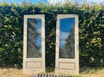 Dubbele tuindeuren, hardhout met dubbel glas, Ophalen, 80 tot 100 cm, 200 tot 215 cm, Glas