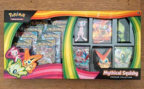 Pokémon TCG - Mythical Squishy Premium Collection Box, Hobby en Vrije tijd, Verzamelkaartspellen | Pokémon, Nieuw, Foil, Ophalen of Verzenden