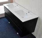 Luxe badmeubel 120 cm – zwart met dubbele wastafel NIEUW, Huis en Inrichting, Badkamer | Badkamermeubels, Ophalen, 100 tot 150 cm