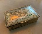 Vintage bewerkt zilverkleur oud pillendoosje sieradendoosje, Ophalen of Verzenden