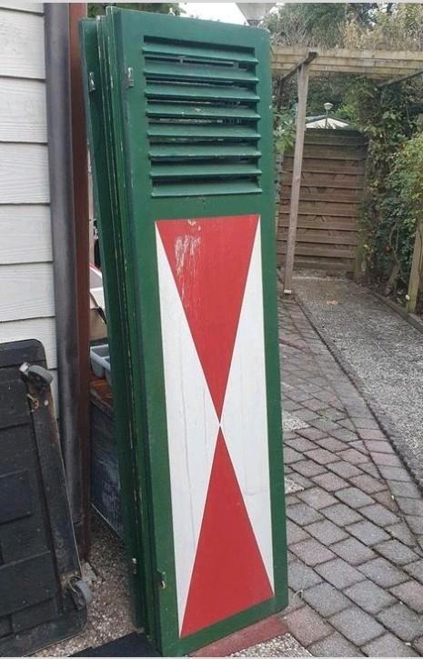 Boeren luiken, shutters, 3 sets, 6 stuks, 178,5 x 47,5cm, Antiek en Kunst, Curiosa en Brocante, Ophalen of Verzenden