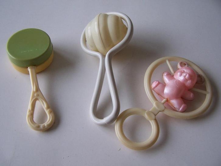 Drie baby rammelaars, Verzamelen, Poppen, Gebruikt, Ophalen of Verzenden