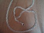 mooie echt zilveren ketting plat schakeltje 44 cm gemerkt, Ophalen of Verzenden, Zo goed als nieuw, Zilver, Zilver