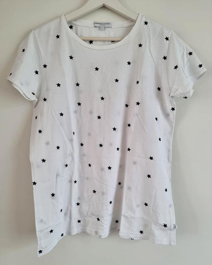 Leuk wit t-shirt met sterren van Fabienne Chapot maat M, Kleding | Dames, T-shirts, Zo goed als nieuw, Maat 38/40 (M), Wit, Korte mouw