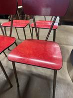 4 stuks rode formica stoelen, Ophalen, Huis en Inrichting