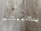 Houten stoelhanger mr en mrs, Ophalen of Verzenden