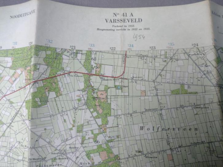 41 A Varssevelt Zelhem Westendorp Plattegrond 1954, Antiek en Kunst, Kunst | Litho's en Zeefdrukken, Ophalen of Verzenden