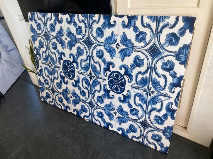 Delfts Blauw Canvas Schilderij, Antiek en Kunst, Antiek | Wandborden en Tegels, Ophalen