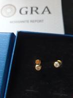 925 Zilveren Oorbellen Rond 0.2 Ct Lab Diamant  Moissaniet, Verzenden, Nieuw, Met edelsteen, Knopjes of Stekers