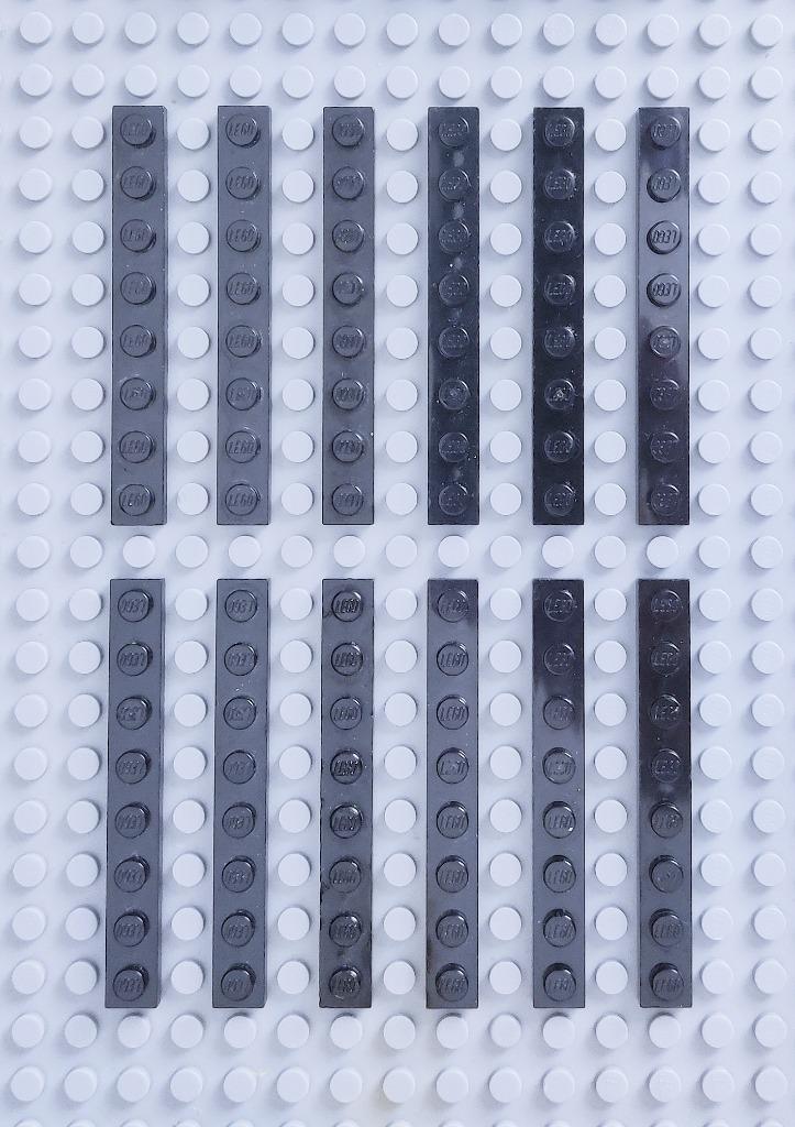 LEGO Parts Black / Zwart 1x8 plate 1 x 8 3460, Kinderen en Baby's, Speelgoed | Duplo en Lego, Zo goed als nieuw, Lego, Losse stenen