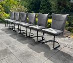 6 eetkamerstoelen grijs, Ophalen, Gebruikt, Metaal, Vijf, Zes of meer stoelen