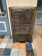 Ladekast sloophout met lades met metalen front, Huis en Inrichting, Ophalen, 100 tot 150 cm, Bohemian ? Strandstijl?, 50 tot 100 cm