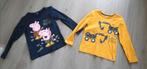 2x Zgan longsleeves/lange mouw Peppa Pig/kranen maat 104, Ophalen, Zo goed als nieuw, Jongen, Shirt of Longsleeve