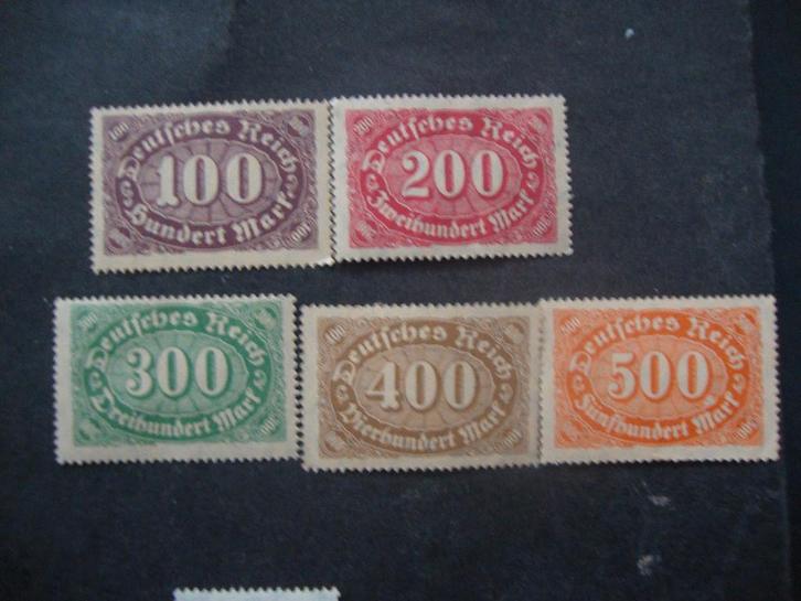Duitse Rijk serie 219-223 Ongestempeld, Postzegels en Munten, Postzegels | Europa | Duitsland, Postfris, Overige periodes, Ophalen of Verzenden