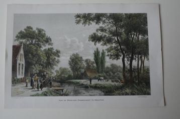 DRACHTEN NOORDER-DWARSVAART Originele Litho Schipperus E20 beschikbaar voor biedingen