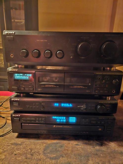 Sony stereoset; versterker, tuner, cassettedeck, cdwisselaar, Audio, Tv en Foto, Stereo-sets, Gebruikt, Cassettedeck, Cd-speler
