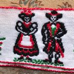 Sierband - man en vrouw in klederdracht - huisje - vintage, Ophalen of Verzenden, Nieuw, Lint, Band of Elastiek