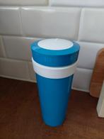 Blauwe beker met bakje van Rosti Mepal, Huis en Inrichting, Keuken | Tupperware, Ophalen of Verzenden, Zo goed als nieuw, Blauw