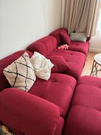 Modulaire Hoekbank Bubble - Velvet Rood + Hocker, Huis en Inrichting, 100 tot 125 cm, Hoekbank, 300 cm of meer, Ophalen of Verzenden