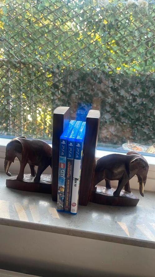 Handgemaakte houten boekensteunen – Olifant design, Huis en Inrichting, Woonaccessoires | Wandplanken en Boekenplanken, Ophalen of Verzenden
