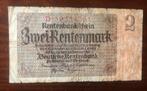 DUITS Bankbiljet van 2 Mark - Rentenmark uit 1937, Los biljet, Duitsland, Verzenden