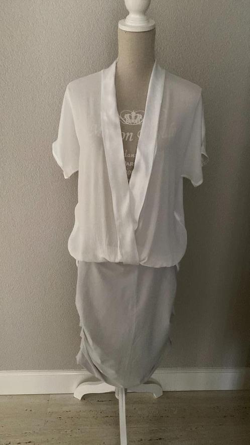 Blouse Top Voile Wit Korte Mouw Maat M Merk Transfer, Kleding | Dames, Tops, Zo goed als nieuw, Maat 38/40 (M), Wit, Korte mouw
