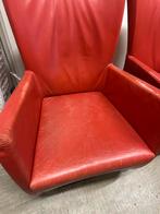 Rood leren Montis fauteuils, Huis en Inrichting, Ophalen, C, 75 tot 100 cm, Zo goed als nieuw