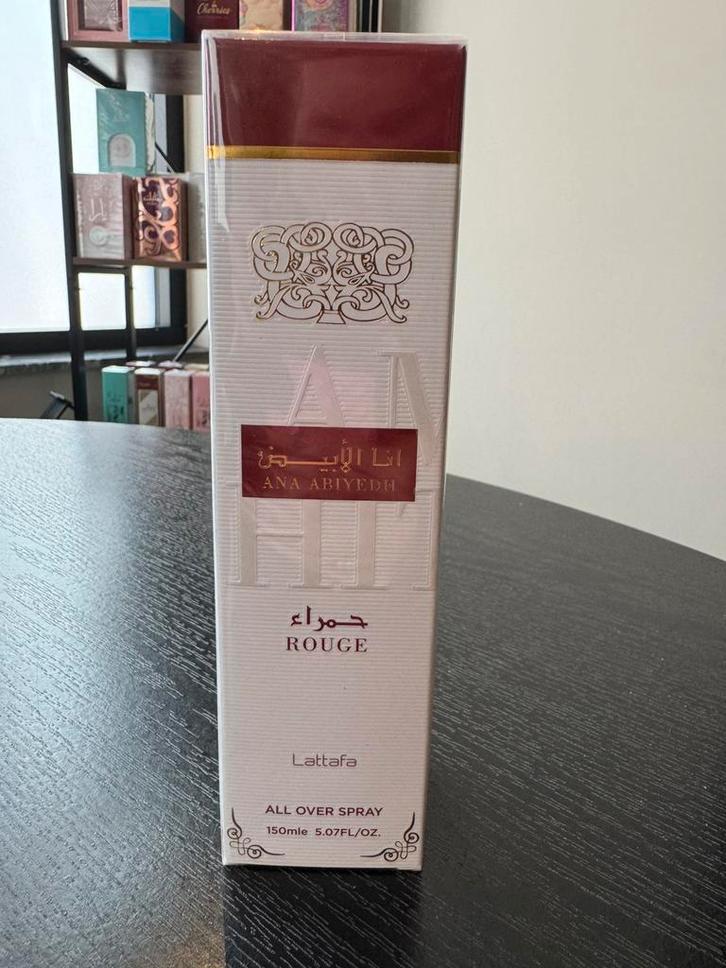 Lattafa Ana Abiyedh Rouge All Over Spray 150ml, Sieraden, Tassen en Uiterlijk, Uiterlijk | Parfum, Nieuw, Ophalen of Verzenden