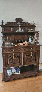 Antiek Houten Dressoir met Snijwerk, Antiek en Kunst, Antiek | Meubels | Kasten, Ophalen of Verzenden