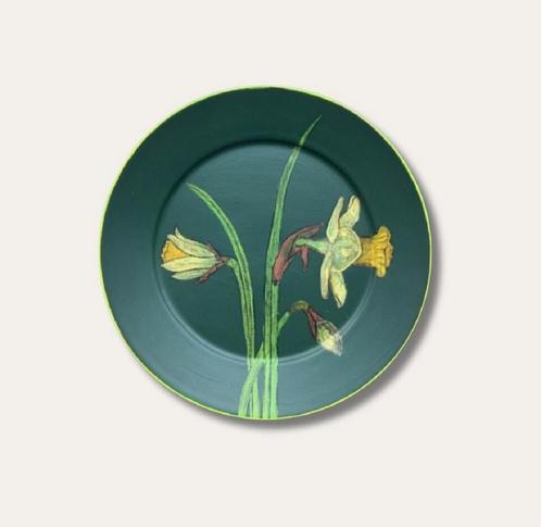 Handbeschilderd bordje 'Narcissen', Antiek en Kunst, Kunst | Overige Kunst, Ophalen of Verzenden