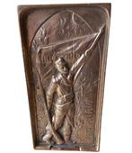 gedenkplaat 1914-1918 Pro Patria in brons., Antiek en Kunst, Ophalen of Verzenden
