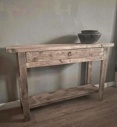 ~Stoer Sober Landelijk Houten Sidetable/Wandtafel~, Huis en Inrichting, Woonaccessoires | Overige, Zo goed als nieuw, Ophalen of Verzenden