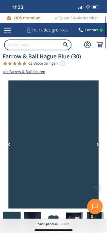 Farrow & Ball - 1 pot Hague Bleu 2,5 liter beschikbaar voor biedingen